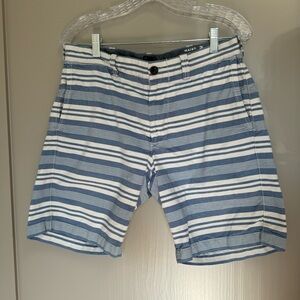 J. Crew Oxford Short Blue & White Stripe 9” Short Preppy Nautical‎ Coastal Beach